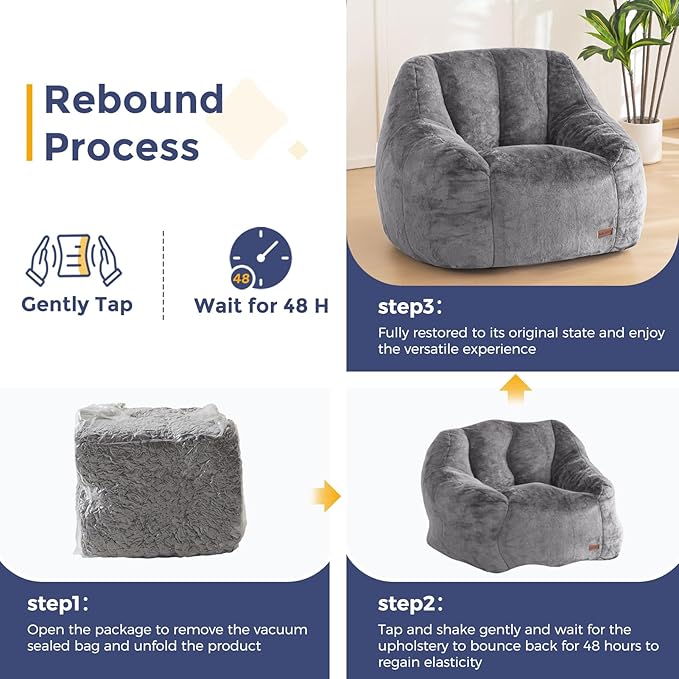 MAXYOYO Bean Bag Chair, Comfy Bean Bag Sofa - Image 6