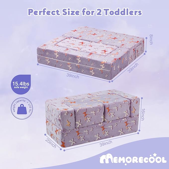 MeMoreCool Modular Kids Couch, Glow Play Toddler Couch - Image 3