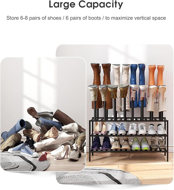 Black Boot Rack, Long Boot Rack Organizer Tall Boots - Image 6