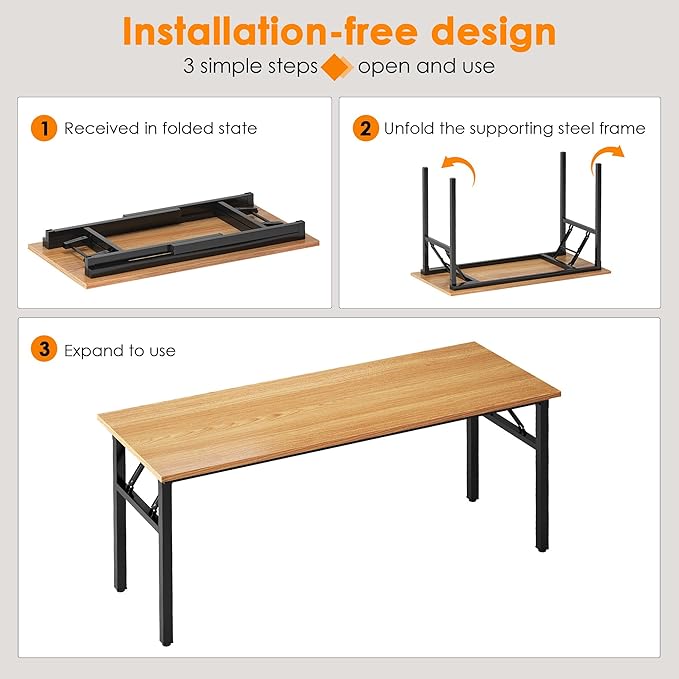 Need Computer Desk Office Desk 62 inches Folding Table - Image 5