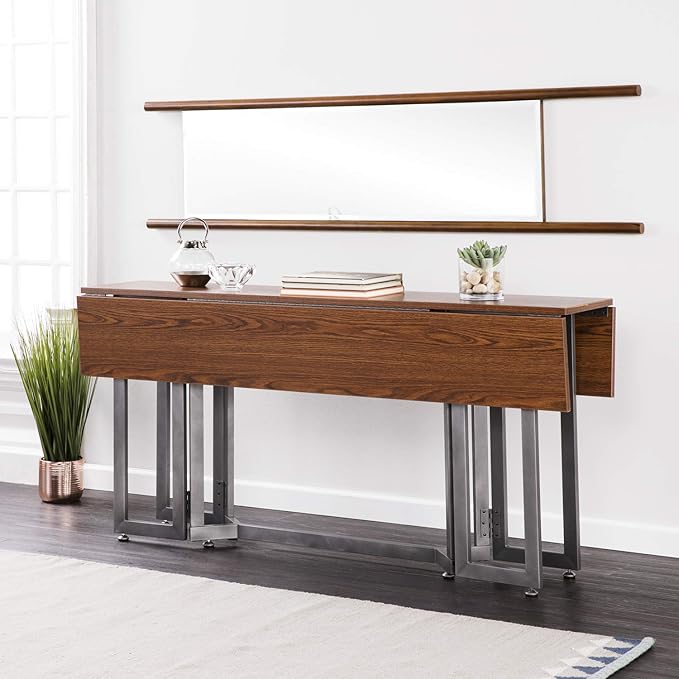 SEI Furniture Driness Drop Leaf Convertible Console to Dining Table, Dark - Image 15
