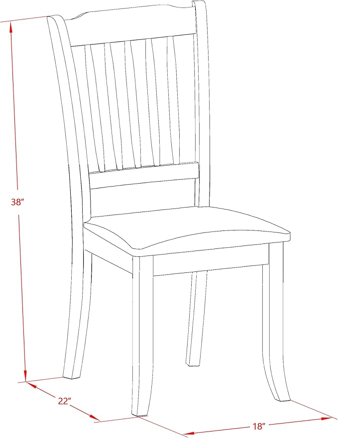 East West Furniture DODA5-MAH-C 5 Piece Dinette Set Includes a Rectangle Dining - Image 16