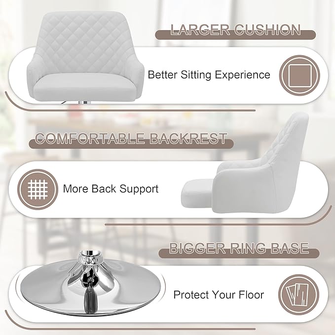VECELO Adjustable Bar Stools Set of 2, Bar Height Stools - Image 6