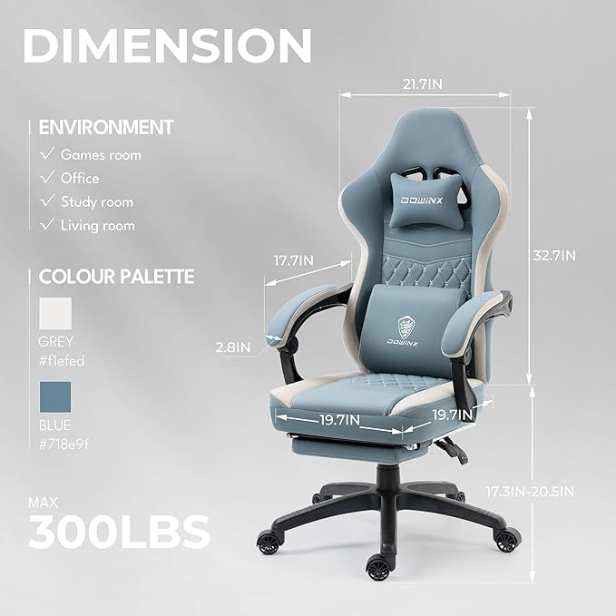 Dowinx Gaming Chair Breathable Fabric Game Chair - Image 3