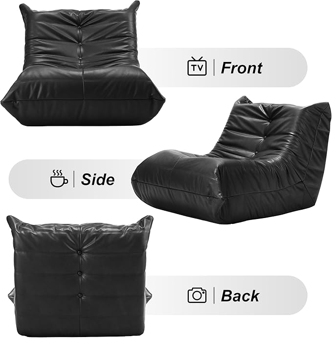 Hobestluk Giant Bean Bag Chair Lazy Floor Sofa, Memory Foam Fireside Sofa - Image 7
