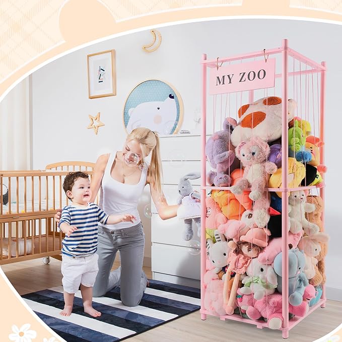 Stuffed Animal Storage Zoo, Wooden Stuffed Animal Organizer - Image 8