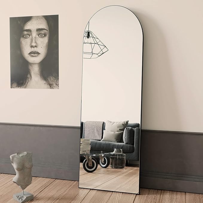 BEAUTYPEAK 64"x21" Arch Full Length Mirror, Hanging or Leaning Arched-Top Full by BEAUTYPEAK