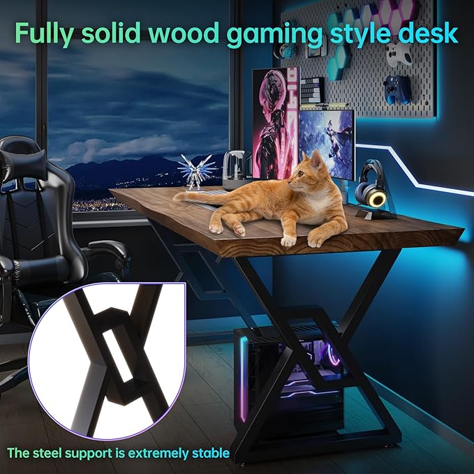 Solid Wood 55-inch Computer Desk - Image 3