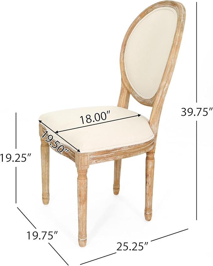 Christopher Knight Home Reed Upholstered Farmhouse Dining Chairs, and Beige - Image 3