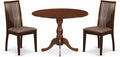 East West Furniture DMIP3-MAH-C 3 Piece Dining Set Contains a Round Dining Room by EastWestFurniture