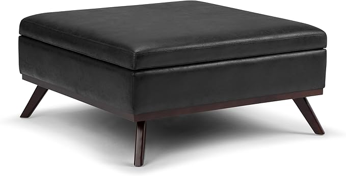 SIMPLIHOME Owen 36 inch Wide Mid Century Modern Square Coffee Table Storage by SimpliHome