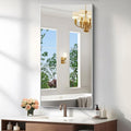 KOCUUY 24x48 Inch Large Silver Wall Mounted Mirror, Brushed Nickel Framed by KOCUUY
