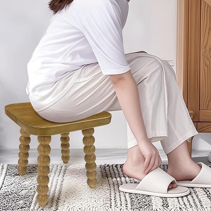 Solid Wooden Footstool 9.3 Inch - Image 4