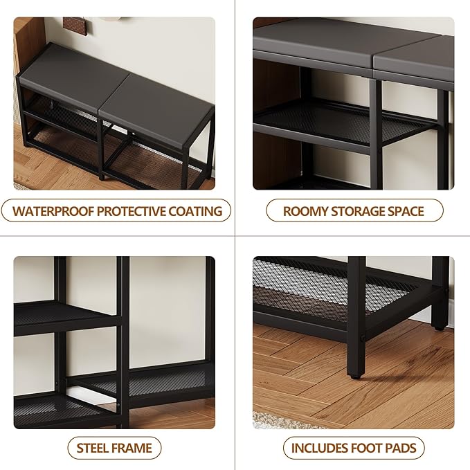 ZHOOGE Shoe Bench & Rack Storage Bench - Image 6