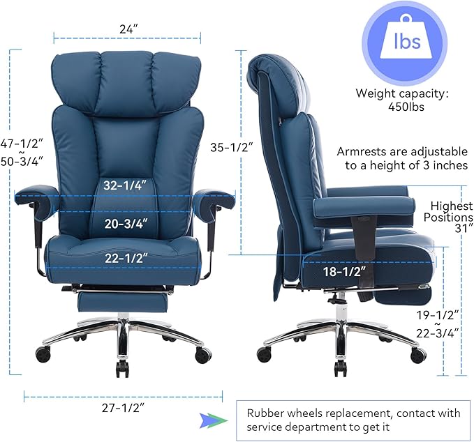 Efomao Ergonomic Office Chair 450LBS - Image 2