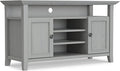 SIMPLIHOME Amherst 54-inch Wide Solid Wood TV Stand in Fog Grey, by SimpliHome