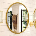 Growsun 15.7'' Retro Gold Round Mirror Circle Wall Mirror by Growsun