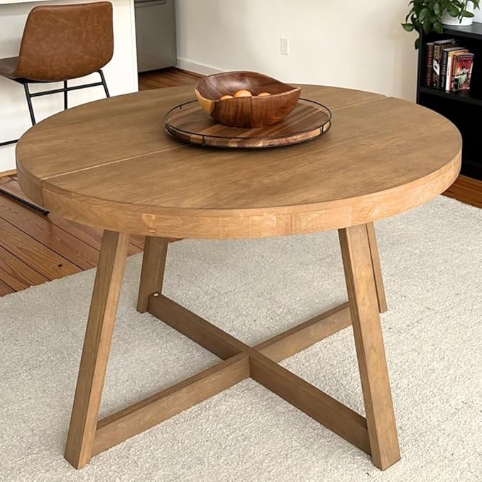 Plank+Beam Round Dining Table, 47 Inch Solid Wood Kitchen Table, Farmhouse - Image 8