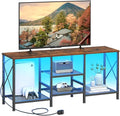 TV Stand with LED Lights for 55 Inch TV, Entertainment Center with 3-Tier Open by JARHETUN
