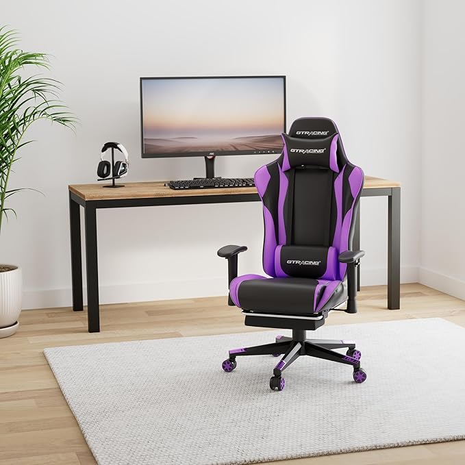 GTRACING Gaming Chair with Footrest, Ergonomic Computer Game Desk Chair - Image 2
