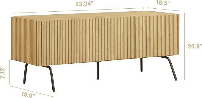 NTC Veil TV Stand with 3 Doors for TVs up to 60’’, Media Console with Vertical - Image 2