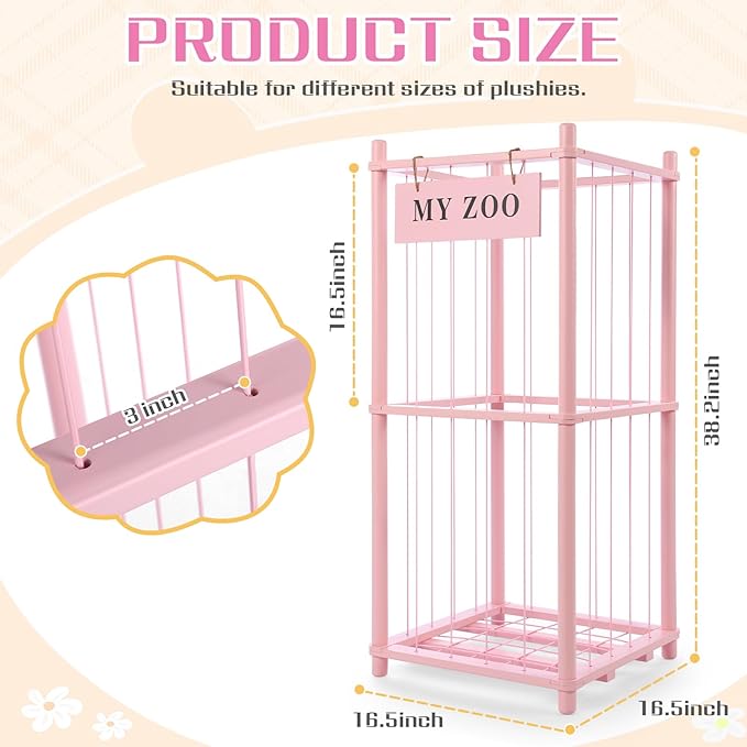 Stuffed Animal Storage Zoo, Wooden Stuffed Animal Organizer - Image 2