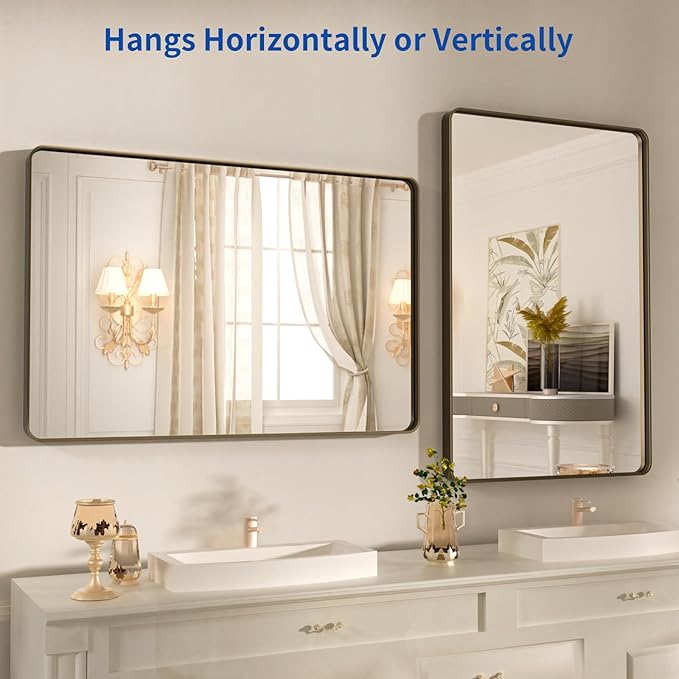 WEER 20x30 Inch Bronze Bathroom Mirror - Image 5