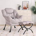 Lazy Chair with Ottoman, Modern Chair with Folding Footrest, Lounge Accent Chair by Furlide