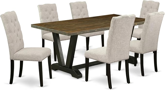 East West Furniture V677EL635-7 7 Piece Kitchen Table & Chairs Set Consist of a by EastWestFurniture