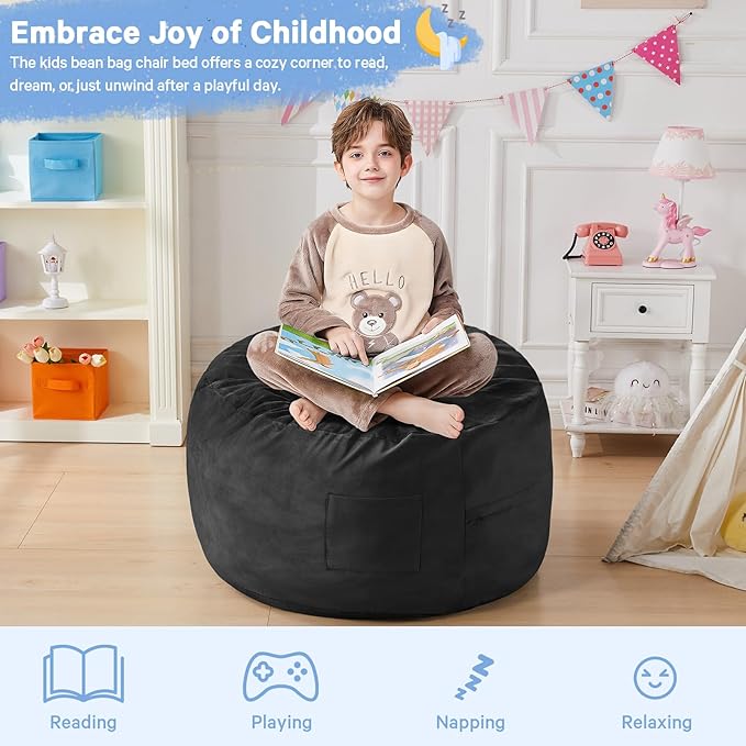 Kids Bean Bag Chair Bed - Image 4