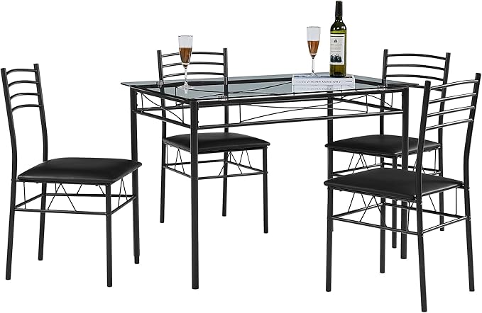 VECELO Kitchen Dining Table and Chairs Set by VECELO