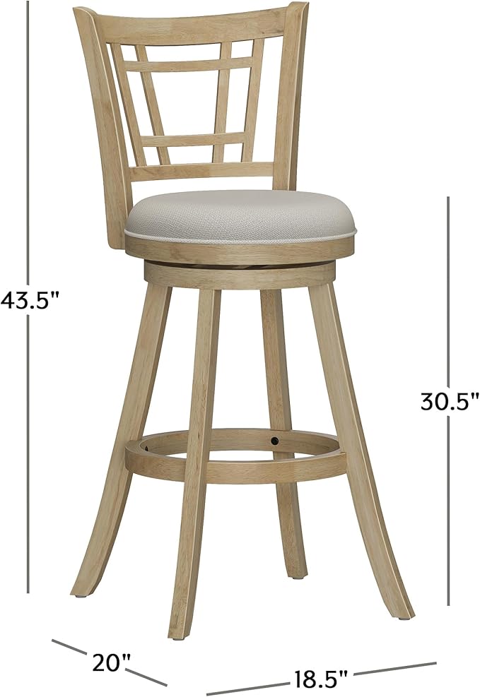 Hillsdale Fairfox 30.5" Wood Swivel Bar Height Stool - Image 3