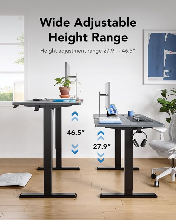 HUANUO 55" x 28" Electric Standing Desk Adjustable Height, 4 Memory Height - Image 5