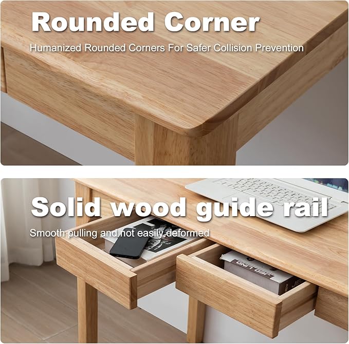 Solid Wood Desk, Gaming Study Home Office Desks - Image 6