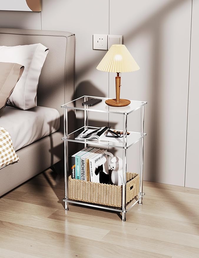 Acrylic Side Table Clear 3-Tier End Table - Image 4