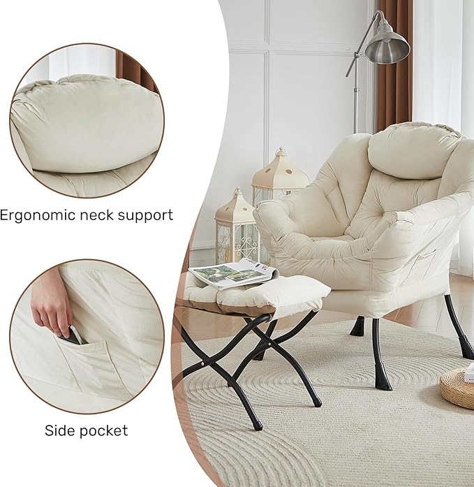 HollyHOME Fabric Lazy Chair - Image 4