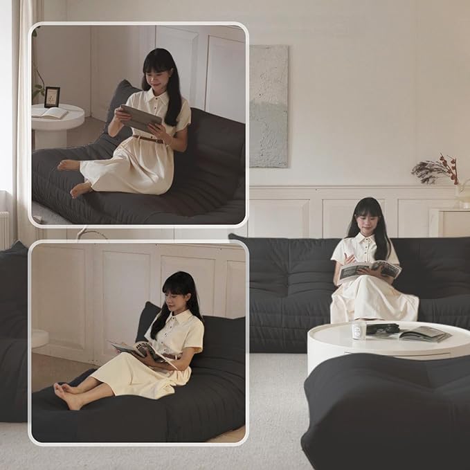 Luxury Sofa Couch Chair, Lazy Floor Seating, Fireside Bean Bag Chair, Ergonomic - Image 4