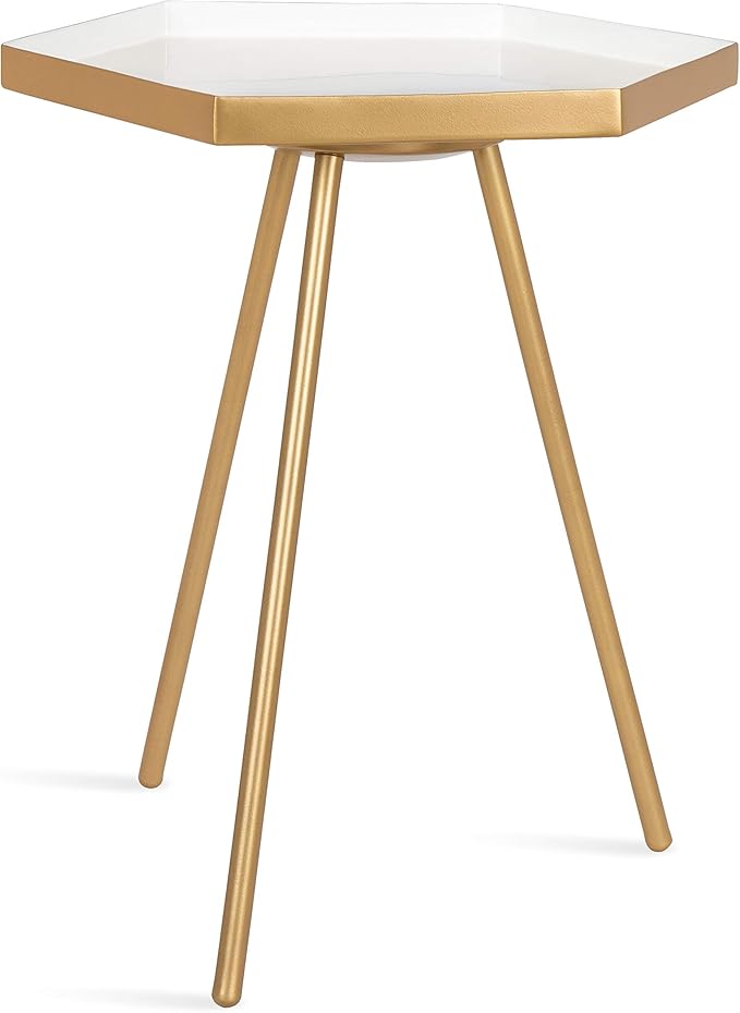 Kate and Laurel Kashvi Modern Hexagon Side Table, Contemporary Geometric Accent - Image 4