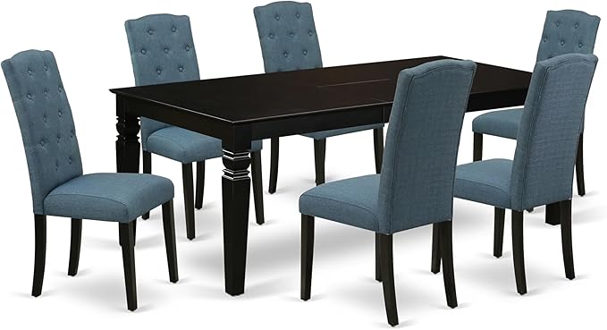 East West Furniture LGCE7-BLK-21 7 Piece Modern Dining Set Consist of a by EastWestFurniture