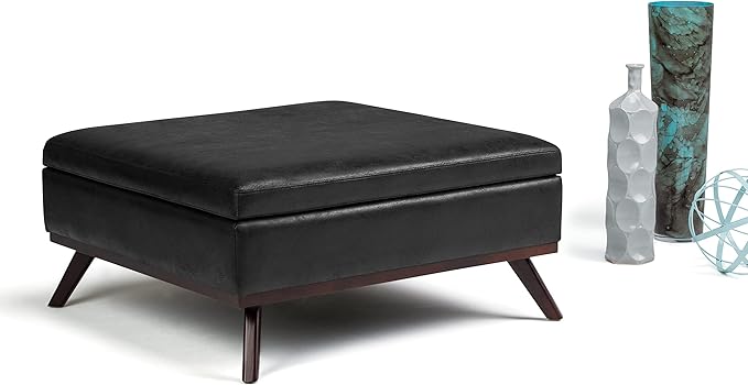 SIMPLIHOME Owen 36 inch Wide Mid Century Modern Square Coffee Table Storage - Image 10