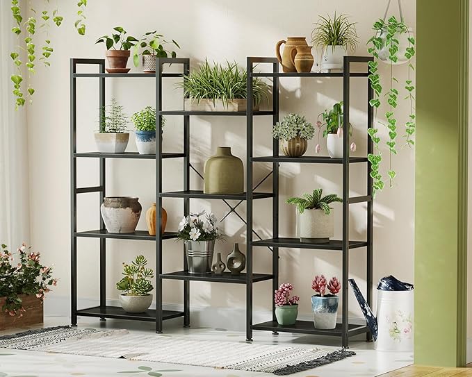 Casaottima Triple 4 Tier Bookshelf, Large Bookcase - Image 8