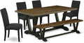 East West Furniture V677DR124-6 6 Piece Dining Table Set Contains a Rectangle by EastWestFurniture