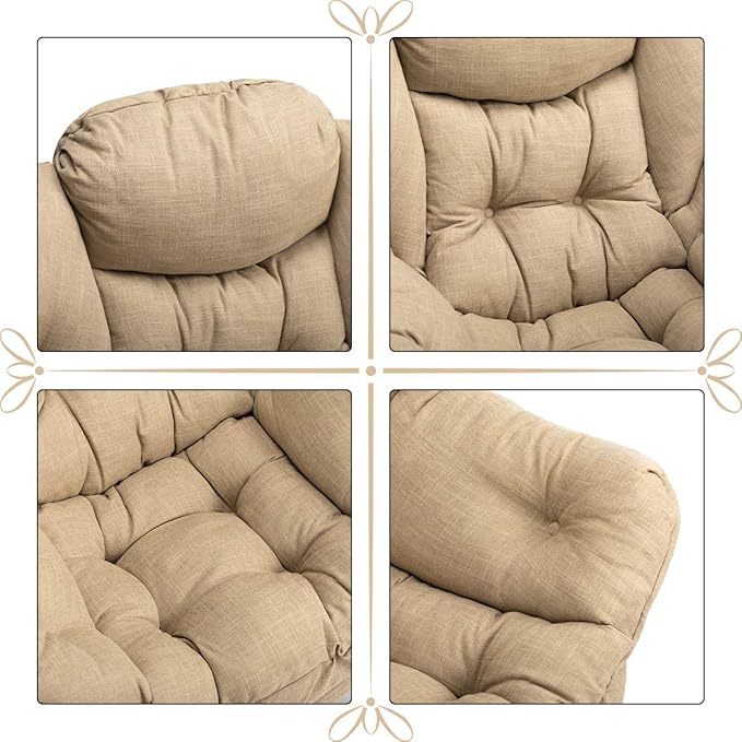 HollyHOME Modern Fabric Large Lazy Chair, Accent Oversized Comfy Reading Chair - Image 6