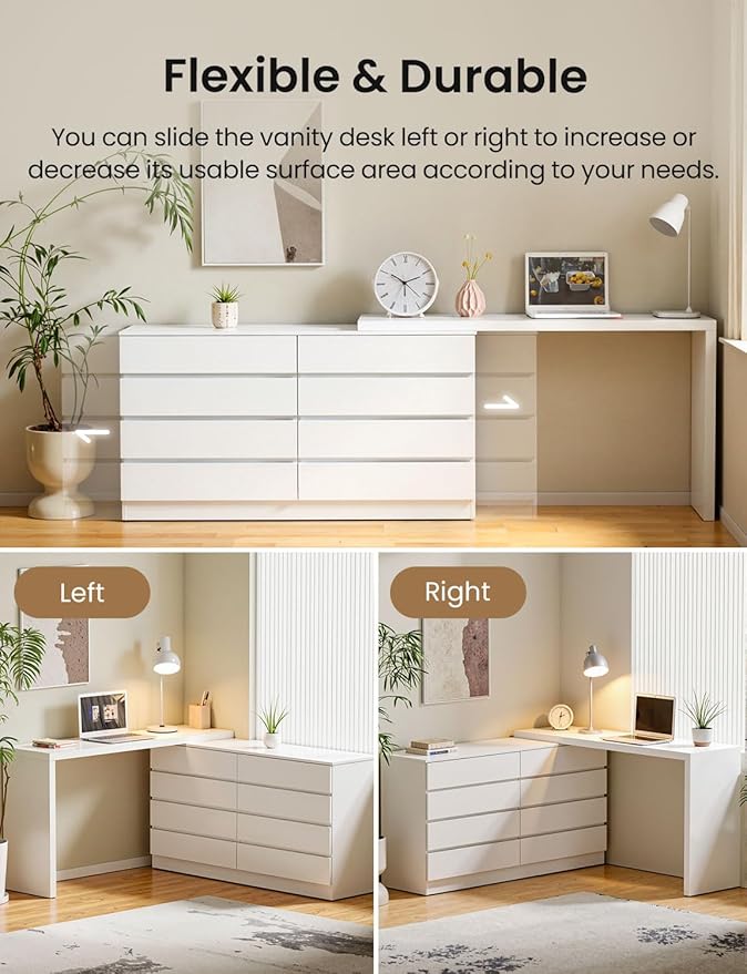 8 Drawer Vanity Dresser Combo - Image 5