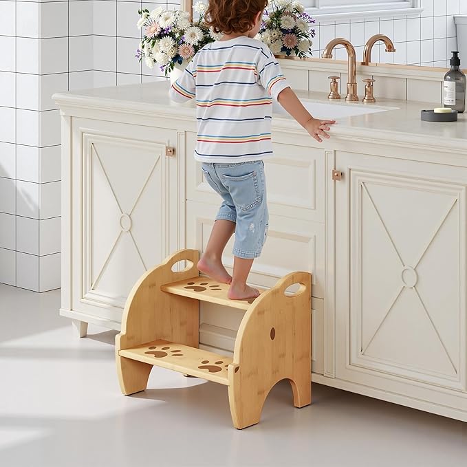 HOOBRO Wooden Toddler Step Stool - Image 2