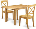 East West Furniture NDBO3-OAK-W 3 Piece Dining Room Table Set Contains a by EastWestFurniture