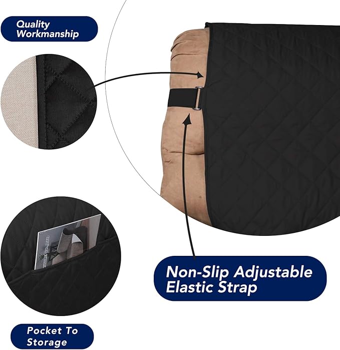 PureFit Reversible Sofa Cover Water Resistant Recliner Couch Cover, Machine - Image 3