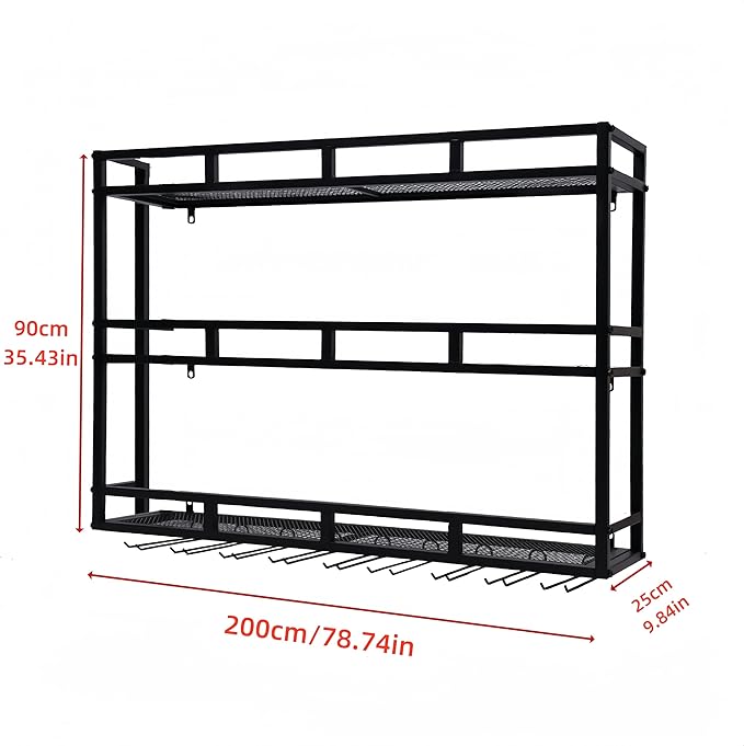 Metal Wine Rack Wall Mounted, Bar Shelves - Image 2