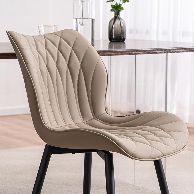 YOUNIKE Dining Chairs Set of 2, Upholstered Leather Kitchen Dining Room Chairs - Image 9