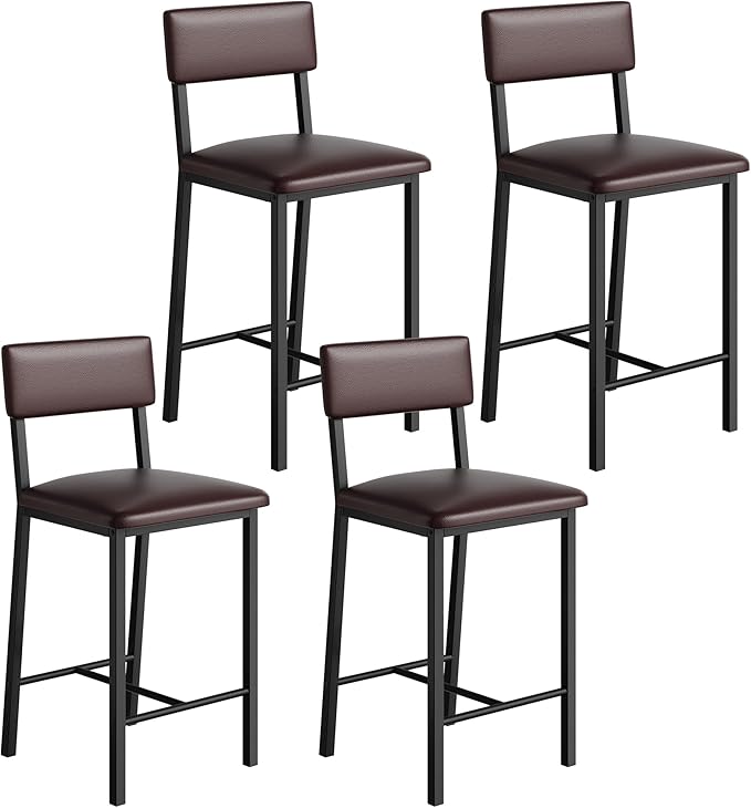 Garvee Bar Stools Set of 4, Kitchen Barstools - Image 4
